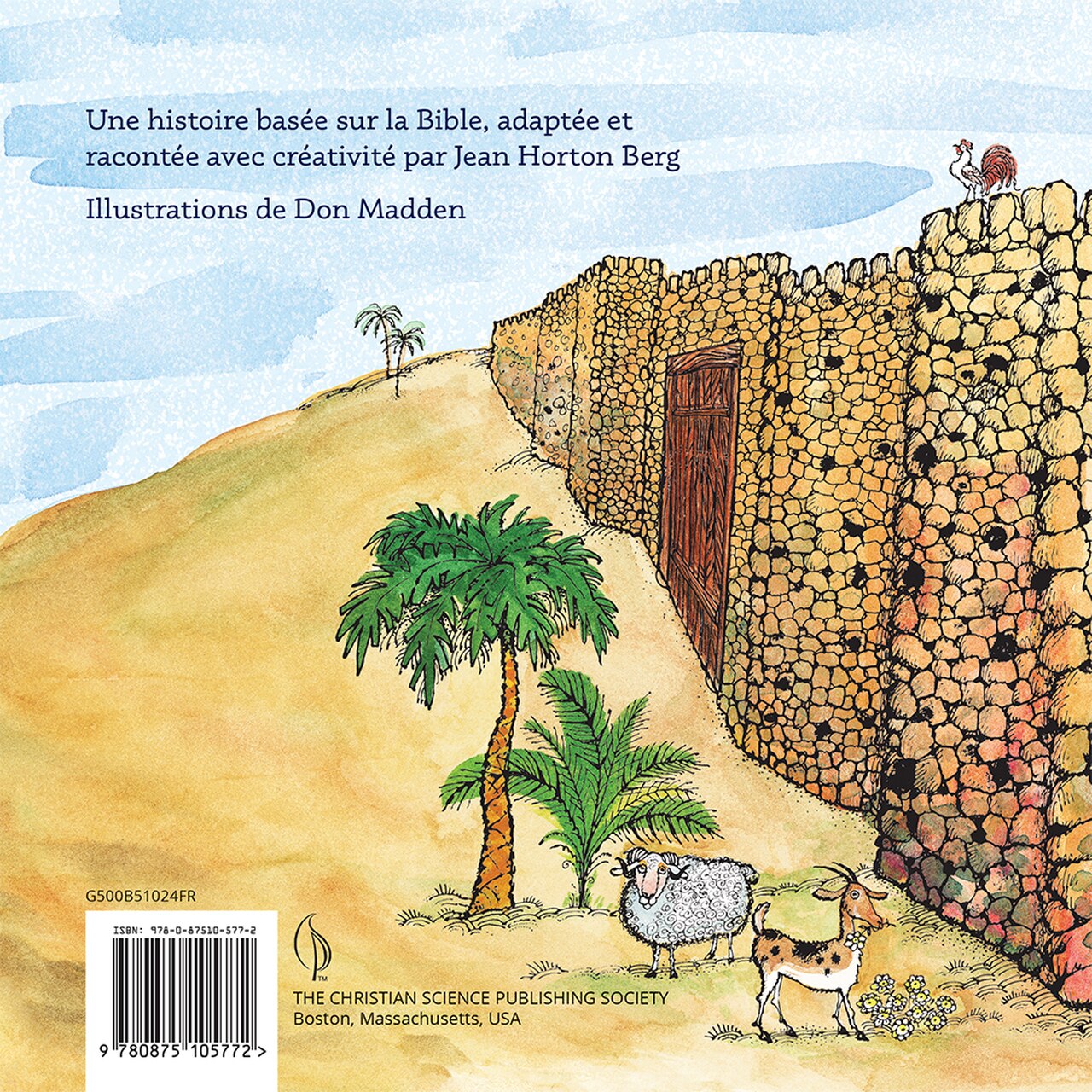Children's book Nehemiah in French back cover